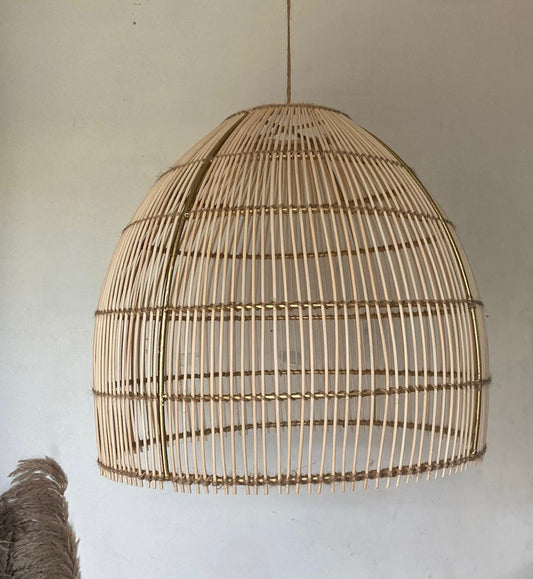 Lámpara de Rattan forma de Campana